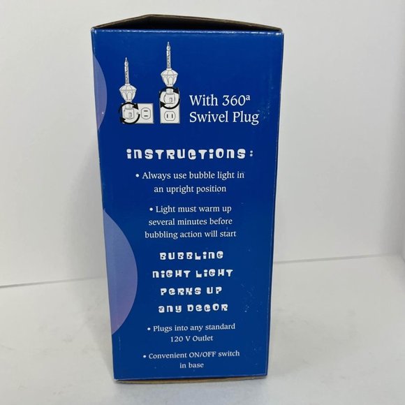 NIB: Bubblers Bubble Night Light Christmas 360 Swivel Plug In On & Off Switch - Picture 5 of 7
